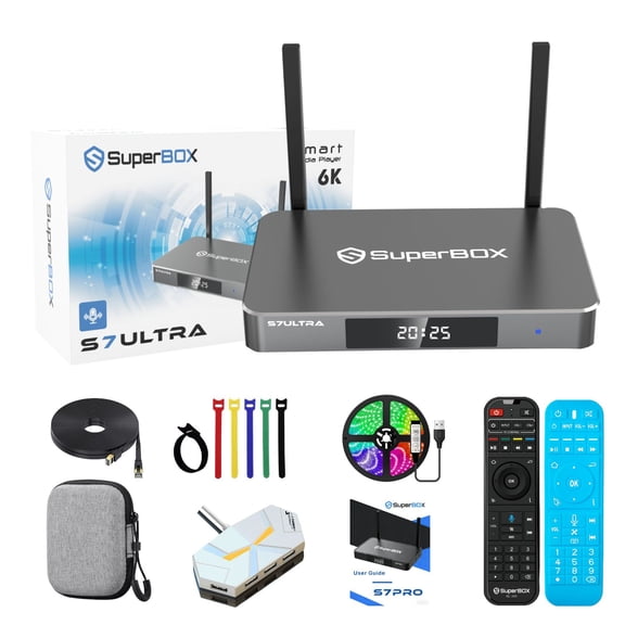 Superbox S7 Ultra 128 GB 2026 New Version, Android 12.0 OS/wifi 6/Time-shift/Supports Blue Software Download for Super box S7ultra