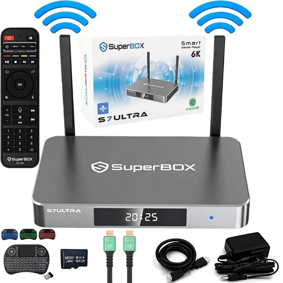 Superbox S7 Ultra Latest Version 2026 | 7-Day Time Shift | Parental Control Time | 4GB+32GB Smart Box | 6K Android TV Box with Voice Remote | Superbox S6 Ultra 2025 Upgrade