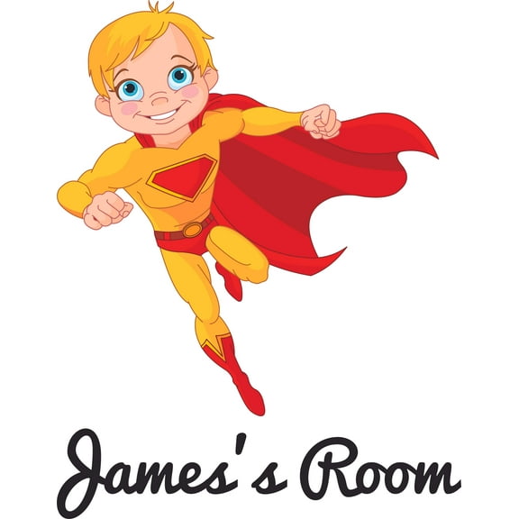 Superboy Superhero Super Hero Man Customized Wall Decal - Custom Vinyl Wall Art - Personalized Name - Baby Girls Boys Kids Bedroom Wall Decal Room Decor Wall Stickers Decoration Size (40x20 inch)
