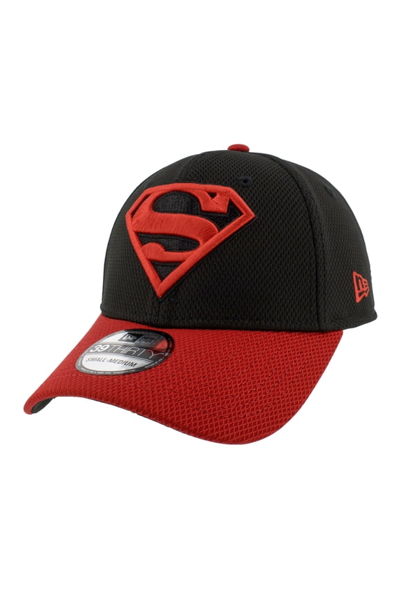 Superboy Symbol Red  and  Black 39Thirty Fitted Hat-Large/XLarge