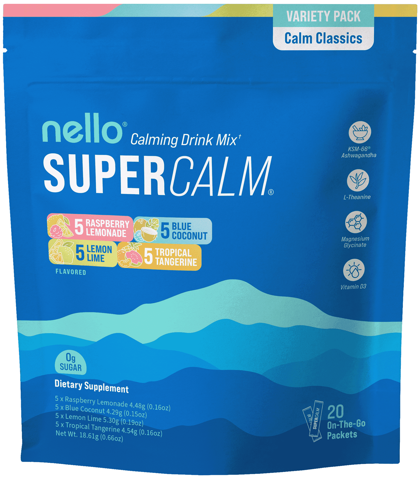 Supercalm Drink Mix - Ashwagandha KSM 66, Magnesium Glycinate & L