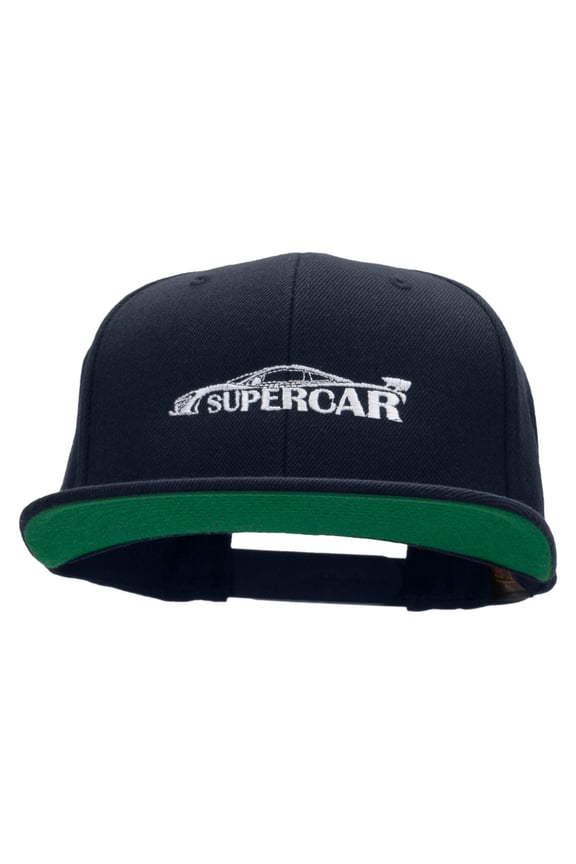 Supercar Embroidered Wool Blend Prostyle Snapback - Navy OSFM
