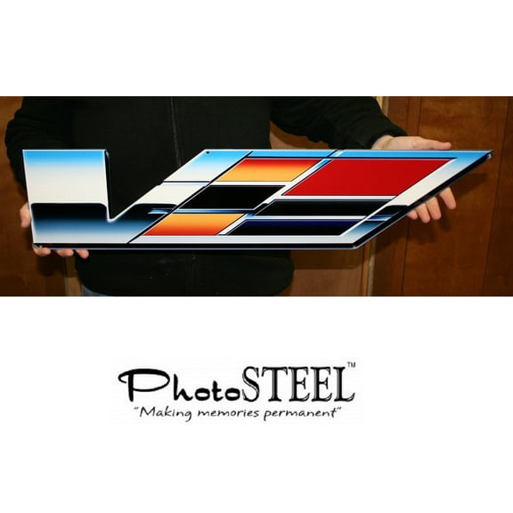 Supercharged Cadillac STS-V Full Size Wall Emblem Art 30" by 7" 2006 thru 2009