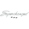 thumbnail image 1 of Speedway Motors Supercharged Script Emblem Triple Chrome Plated Universal Badge, 9 Inch Automotive Body Emblem with Mounting Studs and Clips, Custom Vehicle Exterior Accent, 1 of 5