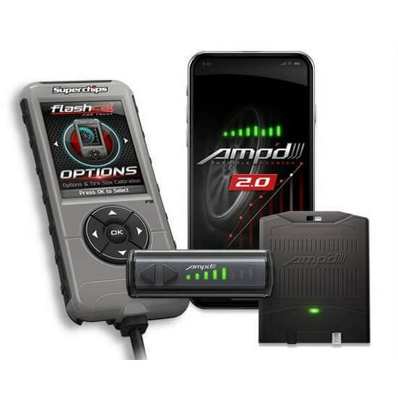 Superchips 3545-S1A2 Flashcal and Amp'd 2.0 Throttle Booster Kit