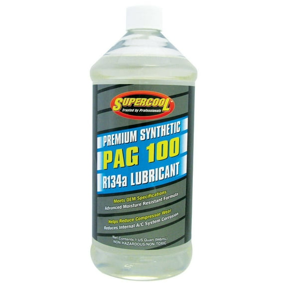 Supercool A/C Compressor PAG Lubricant, 32 oz, Bottle, Yellow P100-32