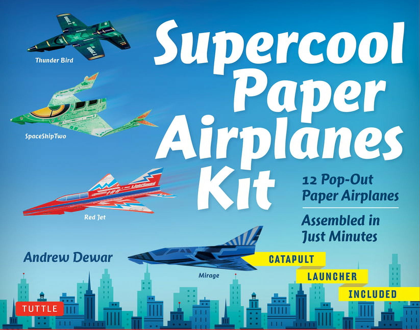 ANDREW DEWAR; KOSTYA VINTS Supercool Paper Airplanes Kit : 12 Pop-Out Paper Airplanes Assembled in About a Minute: Kit Includes Instruction Book, Pre-Printed Planes & Catapult Launcher (Mixed media product)