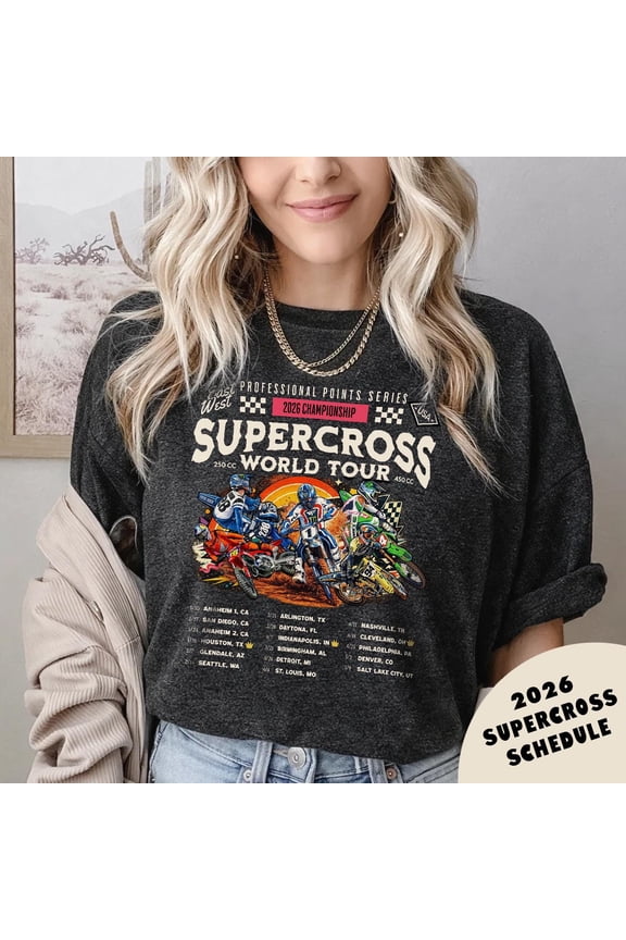 Supercross 2026 World Tour Graphic Tee, Unisex Motocross Shirt