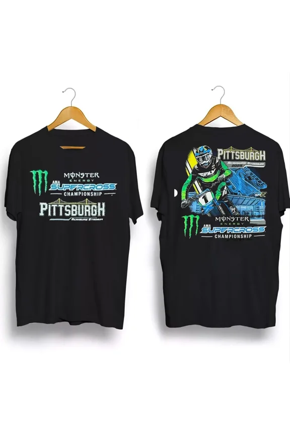 Supercross Championship T-shirt, Pittsburgh 2025 Shirt,Black color,size XL