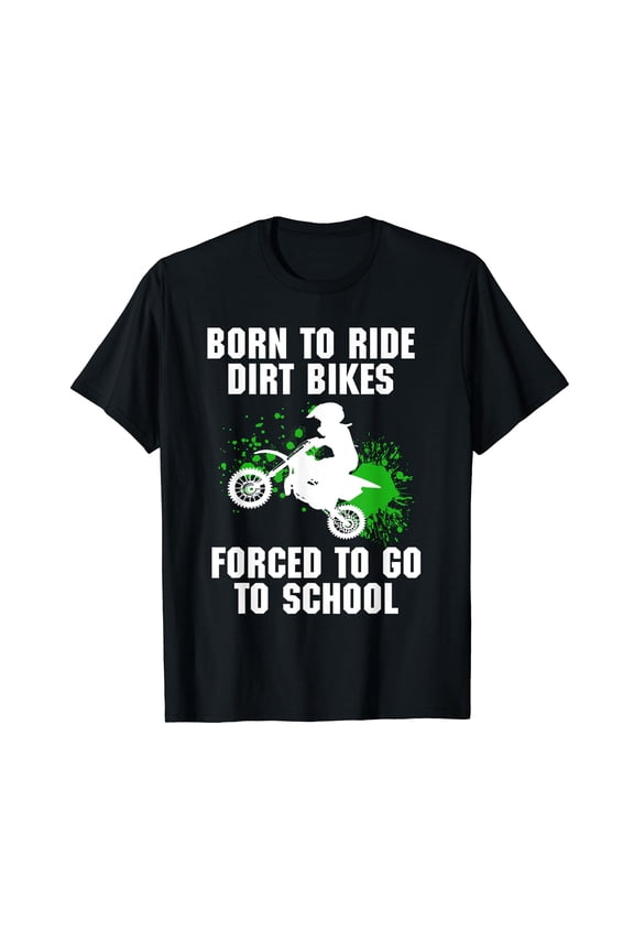 Supercross Forced to go to School Motocross Dirt Bike Gift T-Shirt Black Tee