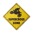 thumbnail image 1 of Supercross Vintage Crossing Sign Zone Xing | Indoor/Outdoor Plastic | 20" Tall rustic Motocross bike racing motorcycle, 1 of 3