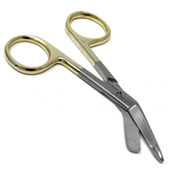 Supercut Lister Bandage Scissors 3.5",One Serrated Blade Gold Handle