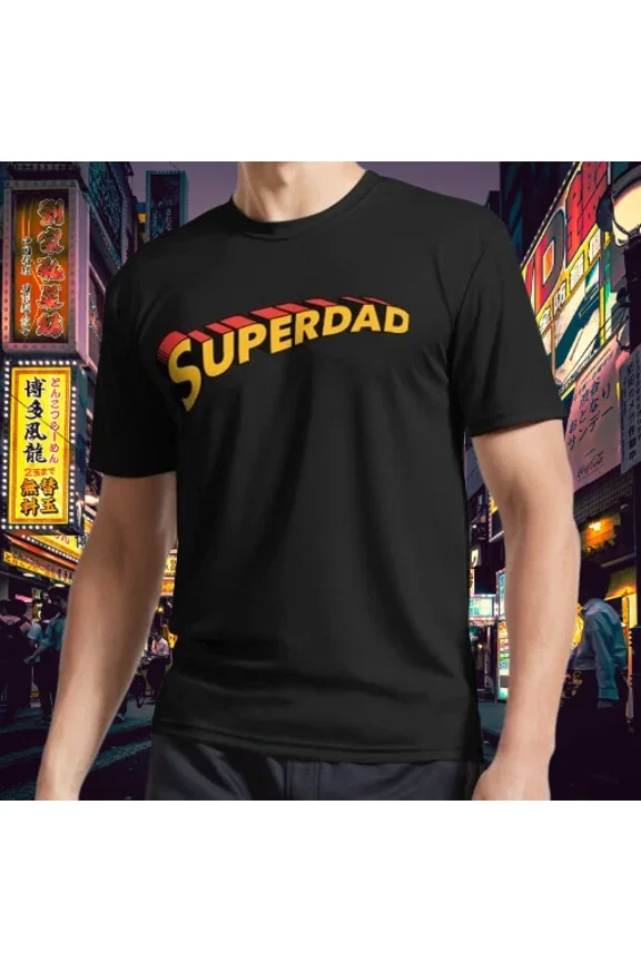 Superdad Retro Super Dad Father'S Day Active Logo T-Shirt Funny Size S To 5XL