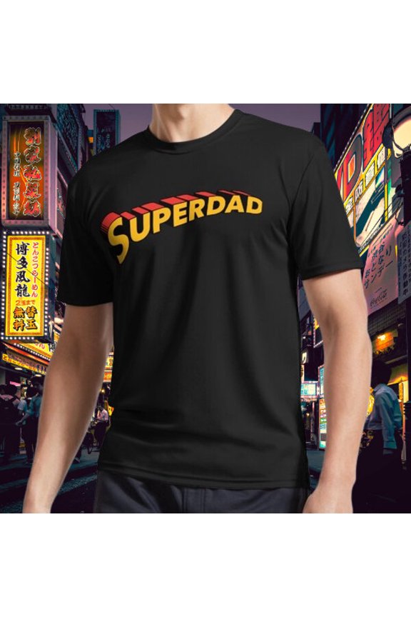 Superdad Retro Super Dad Father's Day Active Logo T-Shirt Funny Size S to 5XL