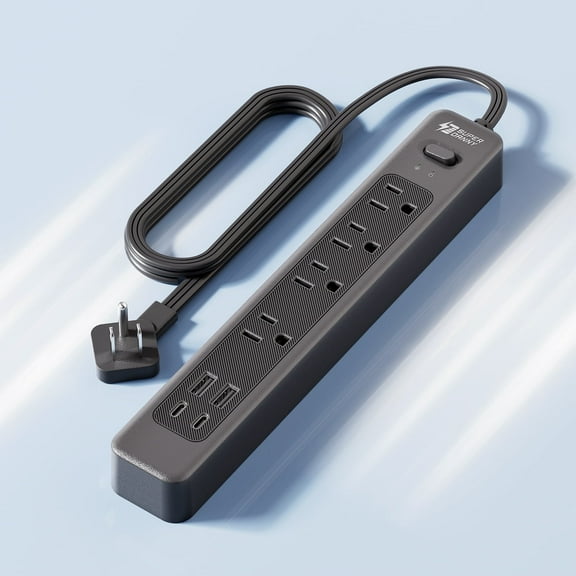 Superdanny 8-in-1 Power Strip Surge Protector Bar, 4 Wide-Spaced Outlet, 2 USB C Ports, 2 USBA Ports, 5FT Long Cable