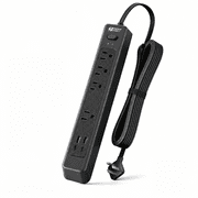 شريط حماية من زيادة التيار الكهربائي Superdanny 8 في 1، 4 منافذ واسعة المسافات، 2 منفذ USB C، 2 منفذ USBA، كابل بطول 5 أقدام