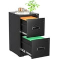 thumbnail image 1 of Superday 2 Drawer File Cabinets, 18” D Vertical File Cabinet with Lock, Locking Filing Cabinet for Home Office, Black Metal Filing Cabinets for Hanging Letter/Legal Folders, Easy Assemble, 1 of 7