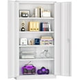 thumbnail image 1 of Superday Metal Storage Cabinets, 71" Steel Storage Cabinet with Lock, Tall White Cabinet with 2 Doors and 4 Adjustable Shelves for Garage, Home Office, Classroom, File, Easy Assemble, 1 of 9