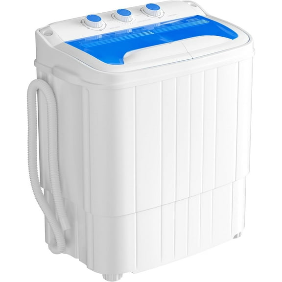 Superday Portable Washing Machine, 2 In 1 Small Washing Machine and Spin Dryer Combo, 15lbs Compact Mini Twin Tub Laundry Machine for Camping, Apartments, Dorms, College Rooms, RV, Delicates, Blue