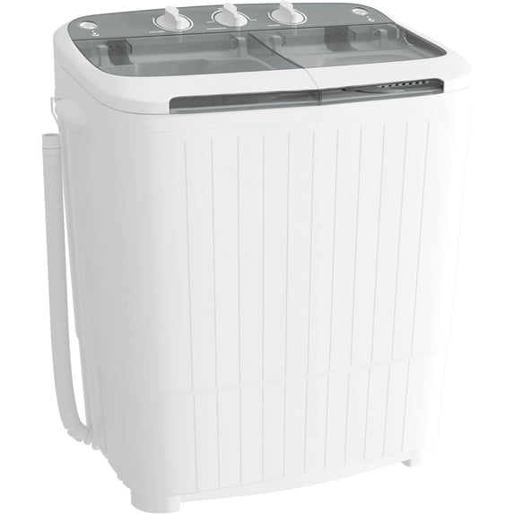 Superday Portable Washing Machine, 2 In 1 Small Washing Machine and Spin Dryer Combo, 17.6lbs Compact Mini Twin Tub Laundry Machine for Camping, Apartments, Dorms, College Rooms, RV, Delicates, Grey