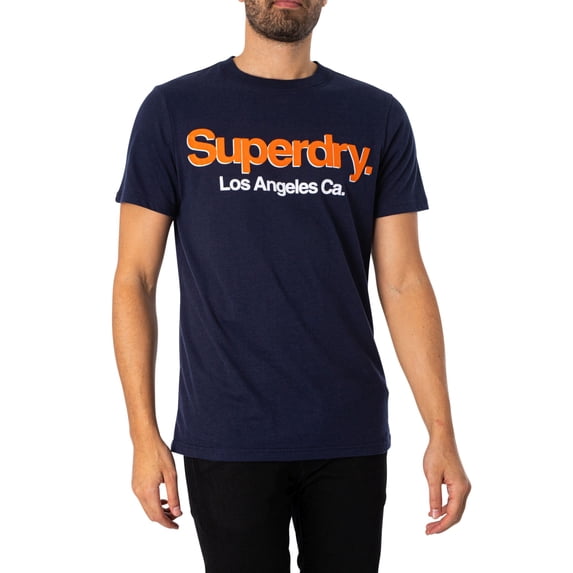 Superdry Core Logo Classic Washed T-Shirt, Blue