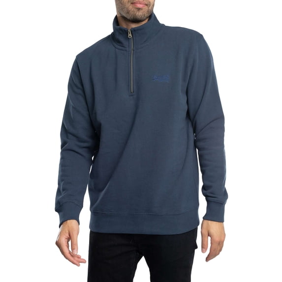 Superdry Essential Logo Henley Sweatshirt, Blue