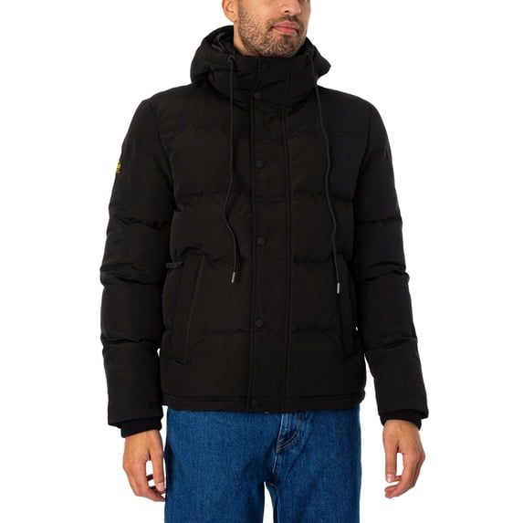 Superdry Everest Short Hooded Puffer Jacket, Black