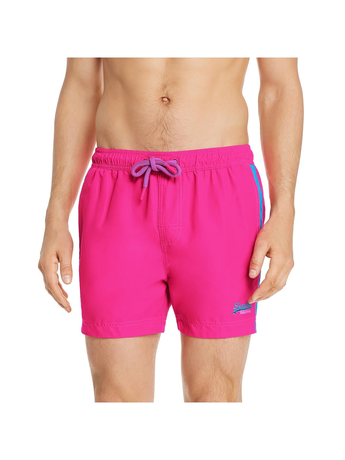 Superdry Men's Beach Volley Swim Shorts Pink Size Extra Large
