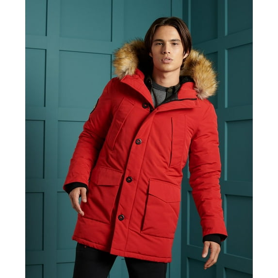 Superdry Mens Everest Parka Jacket RED-S