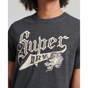 Superdry Mens Vintage Script Style College T-Shirt Charcoal Marl Size Large
