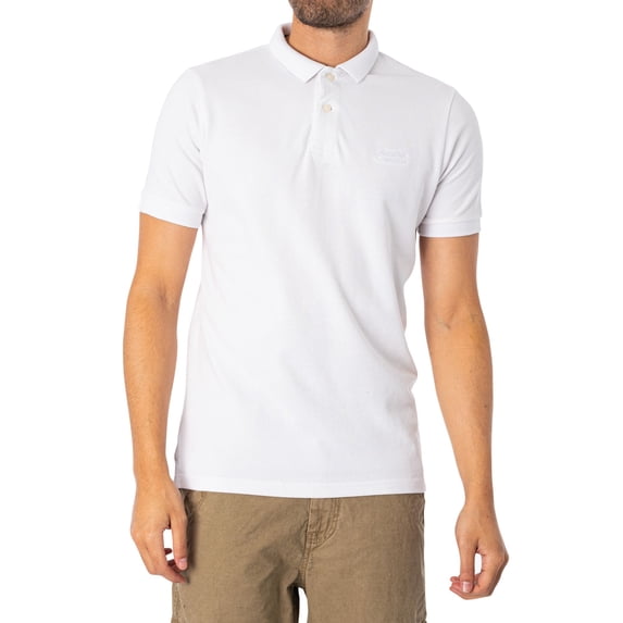 Superdry Organic Classic Pique Polo Shirt, White