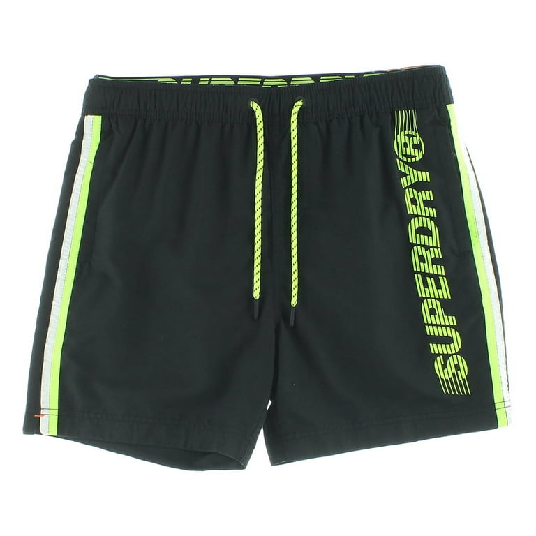 Superdry State Volley Mens Swimwear Size XXL, Color: Black/Volt