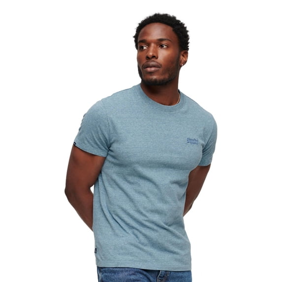 Superdry Vintage Logo Embroidered Tee - Desert Sky Blue Grit