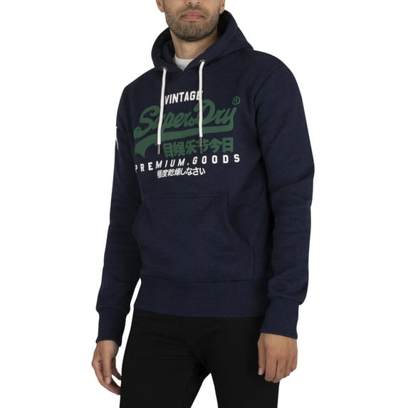 Superdry Vintage Logo Pullover Hoodie, Blue