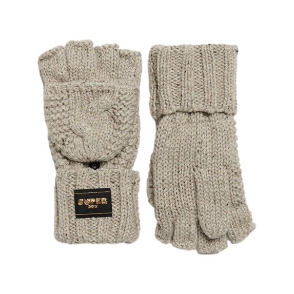 Superdry Women's Cable Knit Gloves - Oaty Beige Fleck