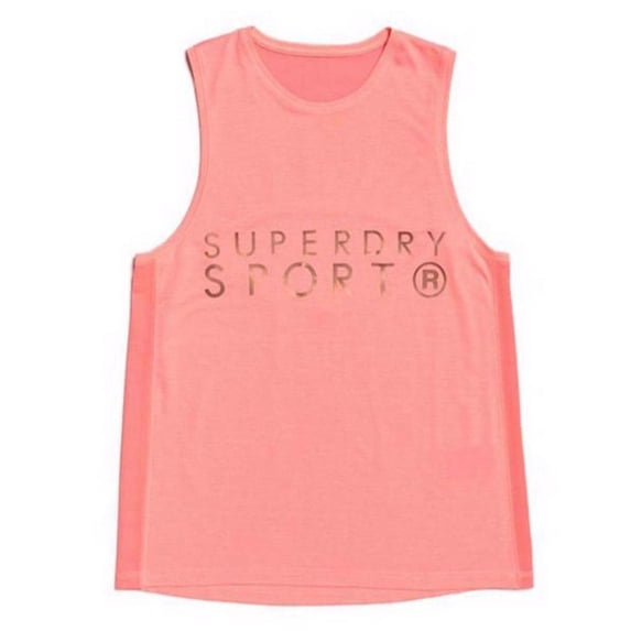 Superdry Womens Active Studio Luxe Vest, Pastel Coral, 8