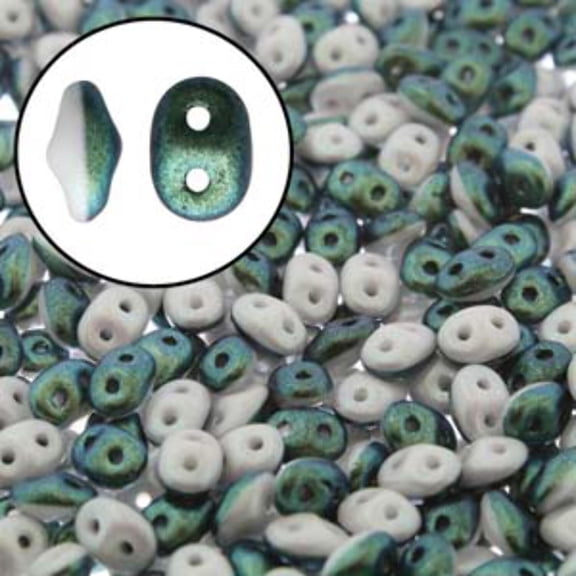 Superduo Duet Polychrome Mint Chocolate Cream Superduo Beads DU0503849-29044-TB