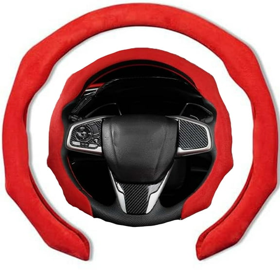 Superever Steering Wheel Cover,Suede Sport Vehicle Steer Wheel Protector Fitting ,for Most Cars, Easy Install
