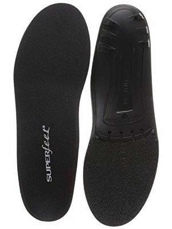 Superfeet black, thin Insoles for orthotic support in tight shoes, dress and athletic footwear, unisex, black, large/e: 10.5-12 wmns/9.5-11 Men's - image 1 of 3