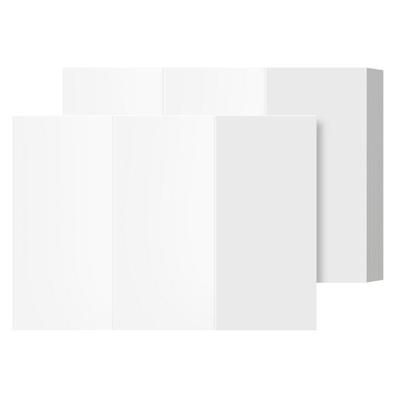 Superfine Printing Blank Bright White Tri-fold Brochure Card Stock, 65lb Cover, 50 Per Pack