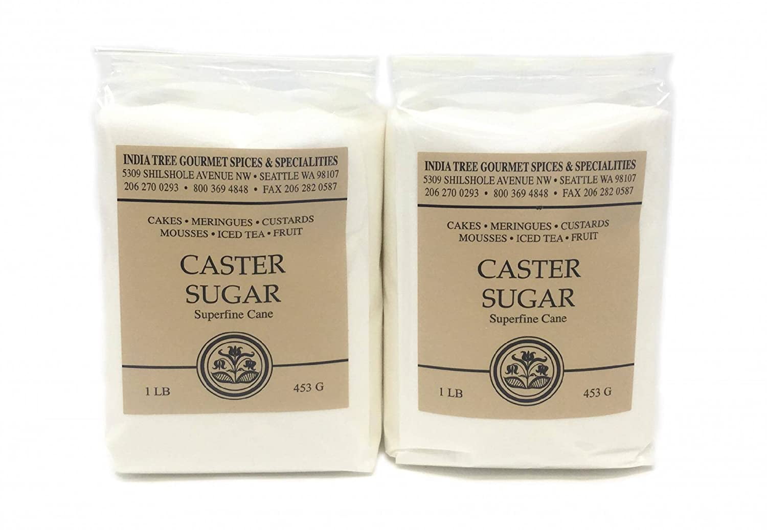 Superfine White Caster Bakers Sugar. Quick Dissolve Grains, Extra Ultra