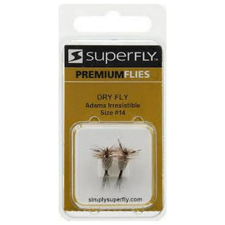 Superfly Adam's Irresistible Dry Fly Freshwater Fishing Lure, Winged Olive,  Size #14Â
