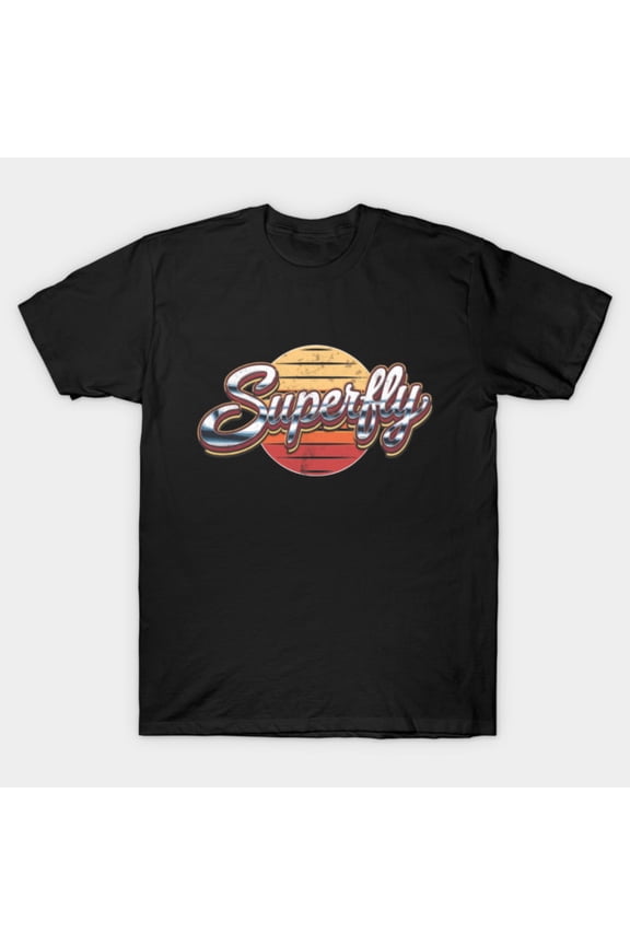 Superfly Vintage 1980s 04 Retro Blaxploitation Funk Cinema Style Gear Unisex T-Shirt, up to size 3XL.