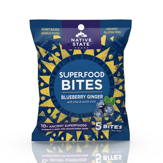 Superfood Bites, Blueberry Ginger, 8ct