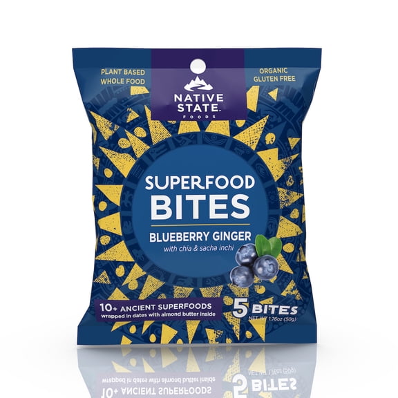 Superfood Bites, Blueberry Ginger, 8ct
