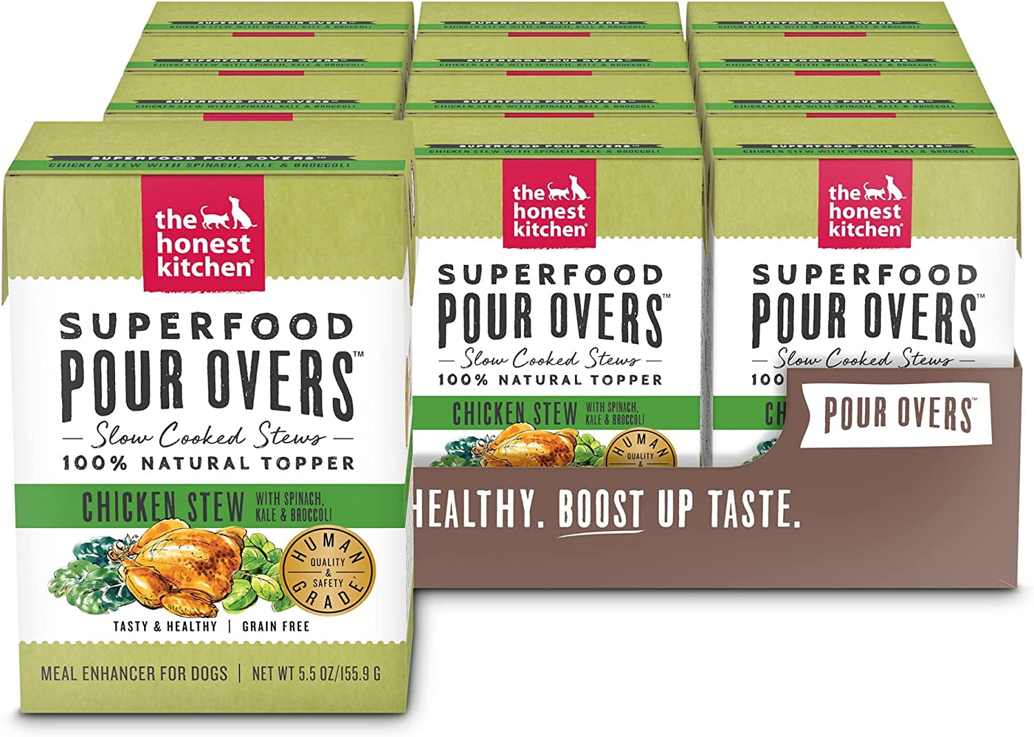 Superfood POUR OVERS Wet Toppers for Dogs (12 Pack), 5.5 oz Chicken