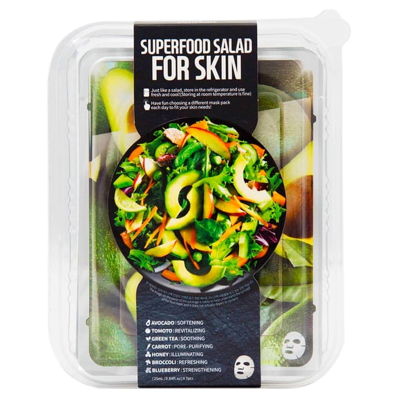 Superfood Salad Facial Sheet Mask For Skin - Avocado by Farm Skin for Unisex - 7 x 0.84 oz Mask