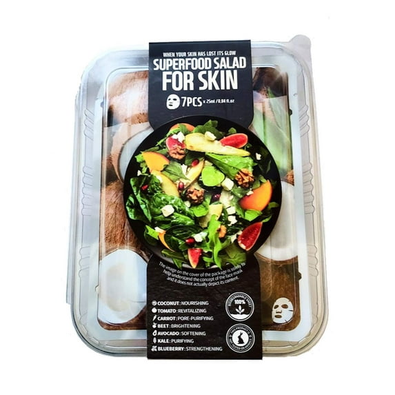 Superfood Salad Facial Sheet Mask For Skin - Coconut by Farm Skin for Unisex - 7 x 0.84 oz Mask