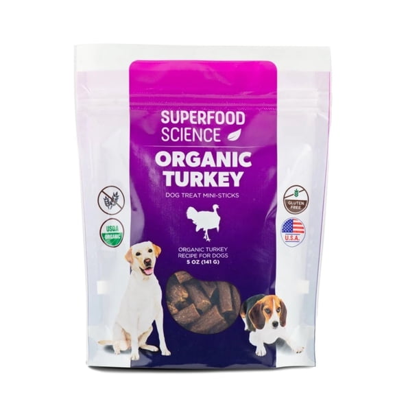 Superfood Science Organic Turkey Dog Treats, All-Natural, Dry, 5 oz.
