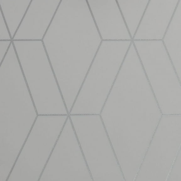 Superfresco Diamond Geo Grey and Silver Wallpaper